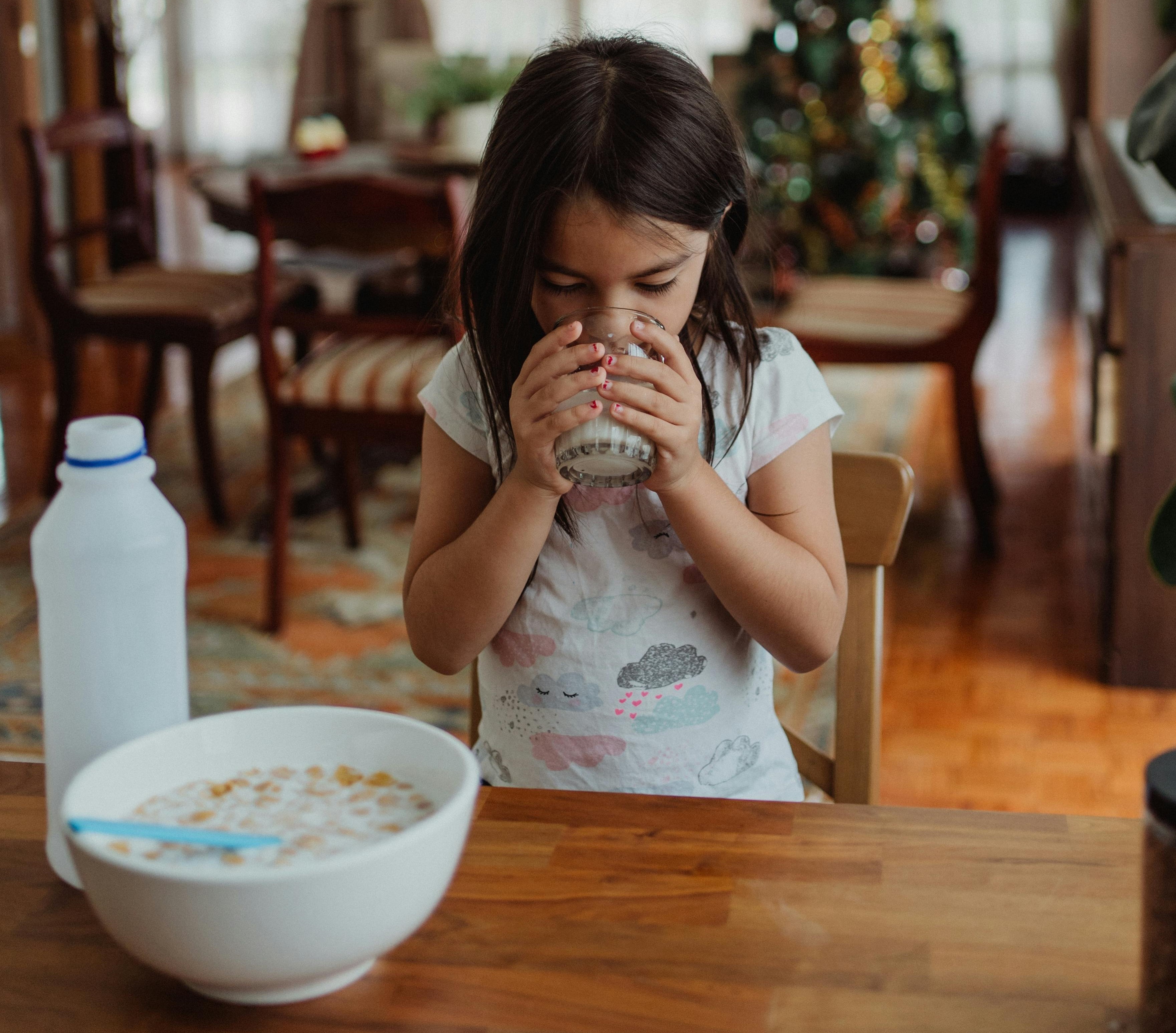 Drinking soymilk Drinking soymilk